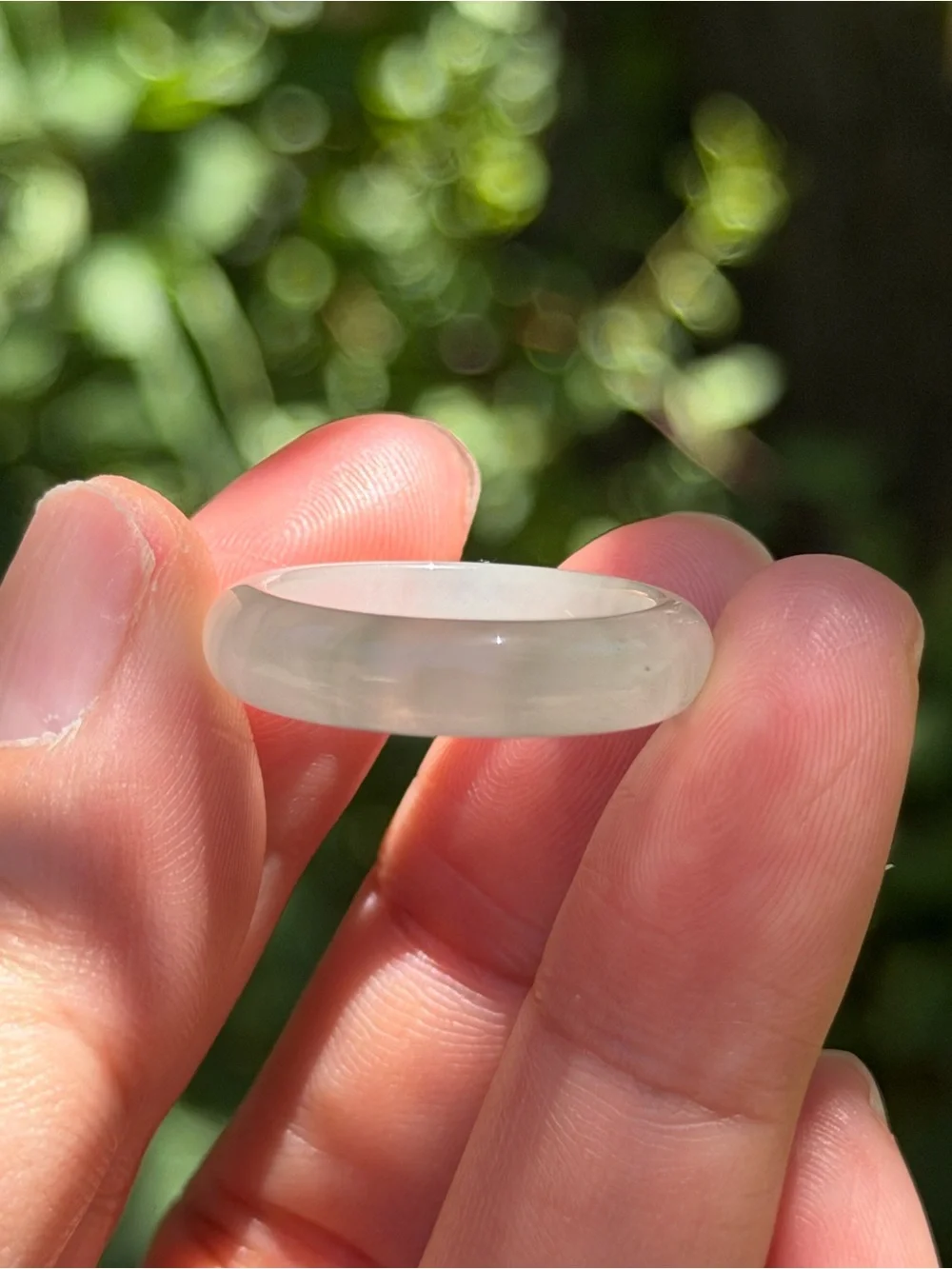 Size 8 natural Tianshan jade ring 1667